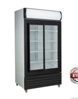 Large Black Sliding Two Glass Door Colourbond Upright Drink Fridge