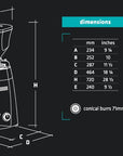 Mazzer Robur S Electronic dimensions