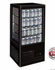 Four-Sided Countertop Display Fridge Black