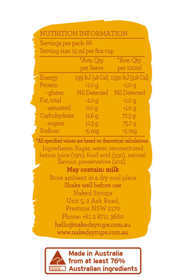 Naked Syrups Traditional Lemonade 1L