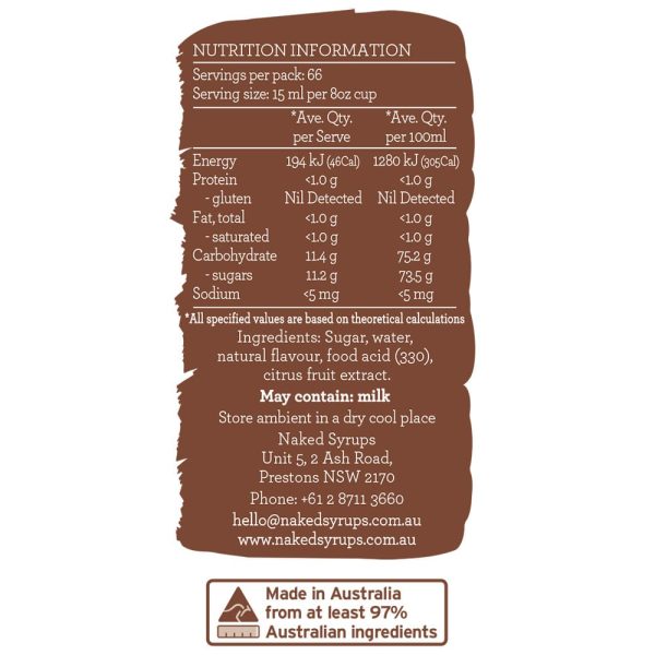 Naked Syrups Caramel Syrup 1L