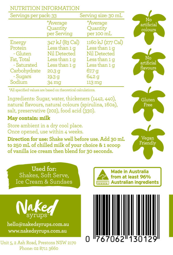 Naked Syrups Pistachio Sauce 1L