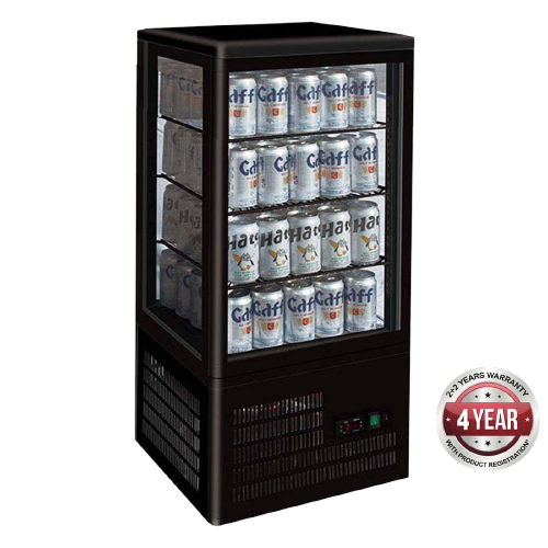Four-Sided Countertop Display Fridge Black