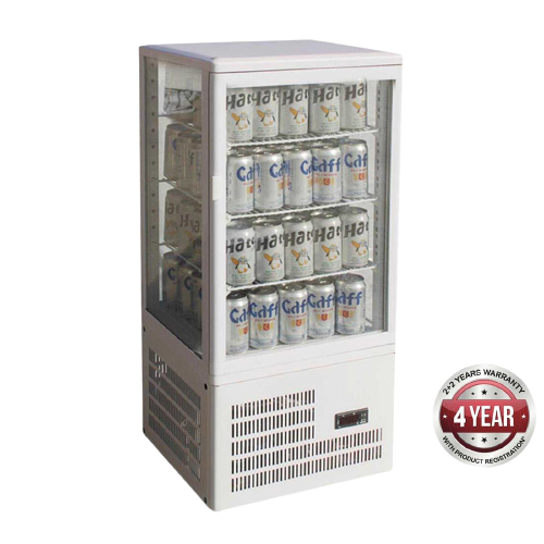 Four-Sided Countertop Display Fridge White