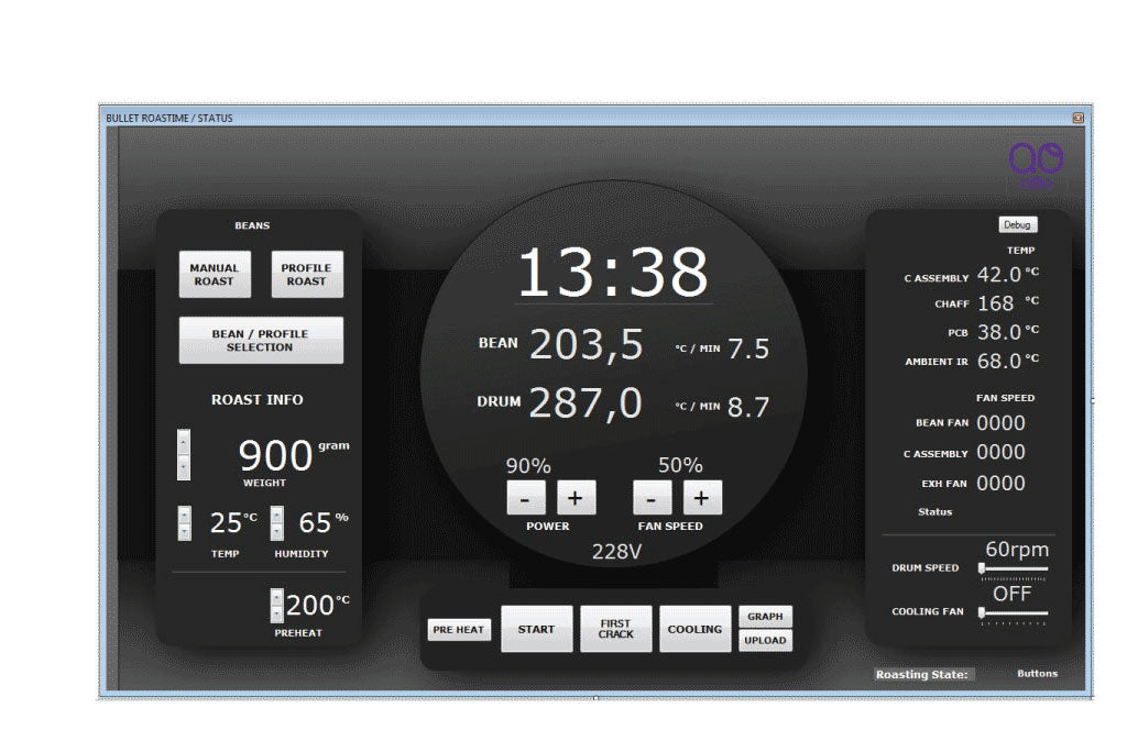 Aillio Bullet R1 Coffee Roaster screen