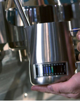Latte Pro Milk Jug - Stainless Steel 1L in use milk coffee