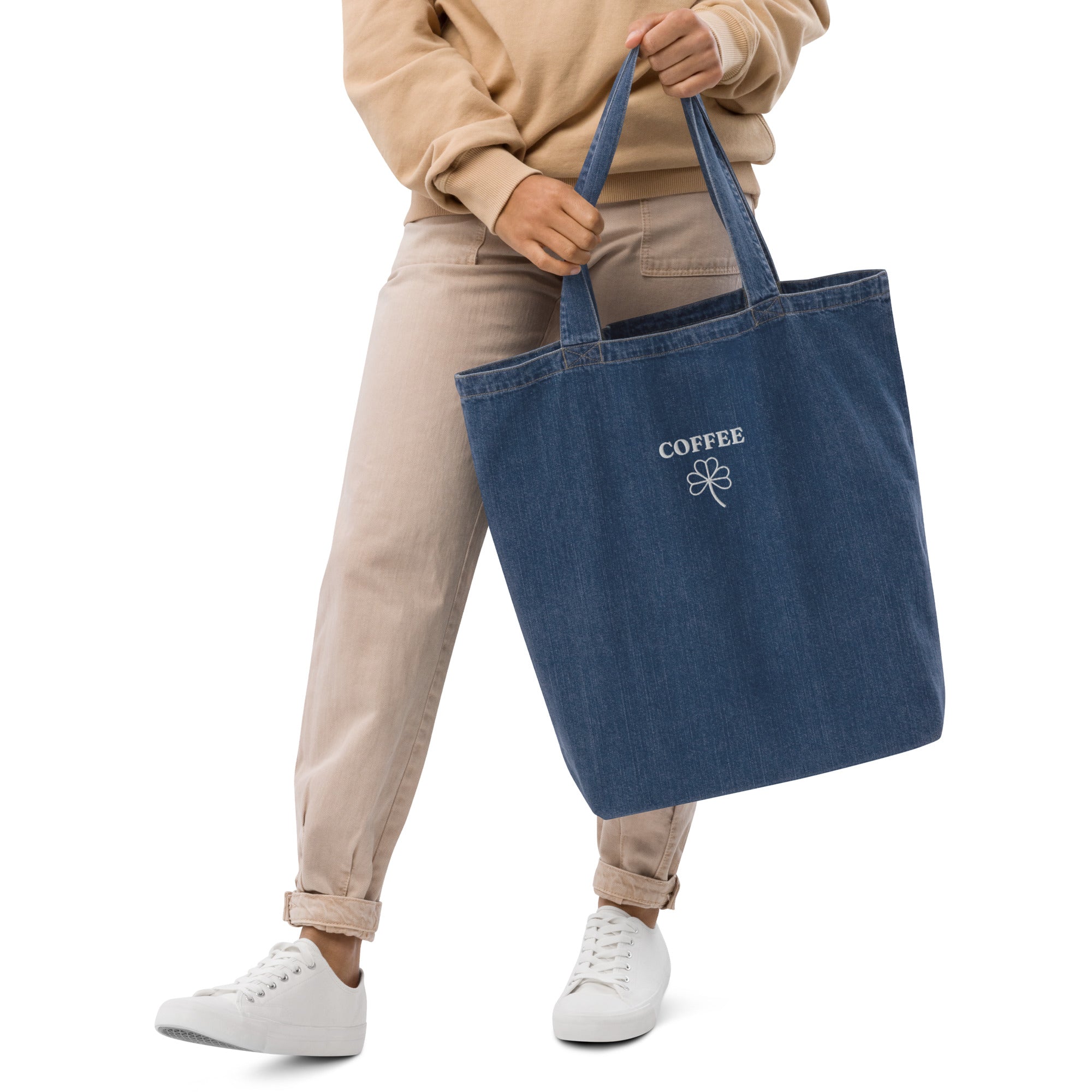 Coffee Organic denim tote bag