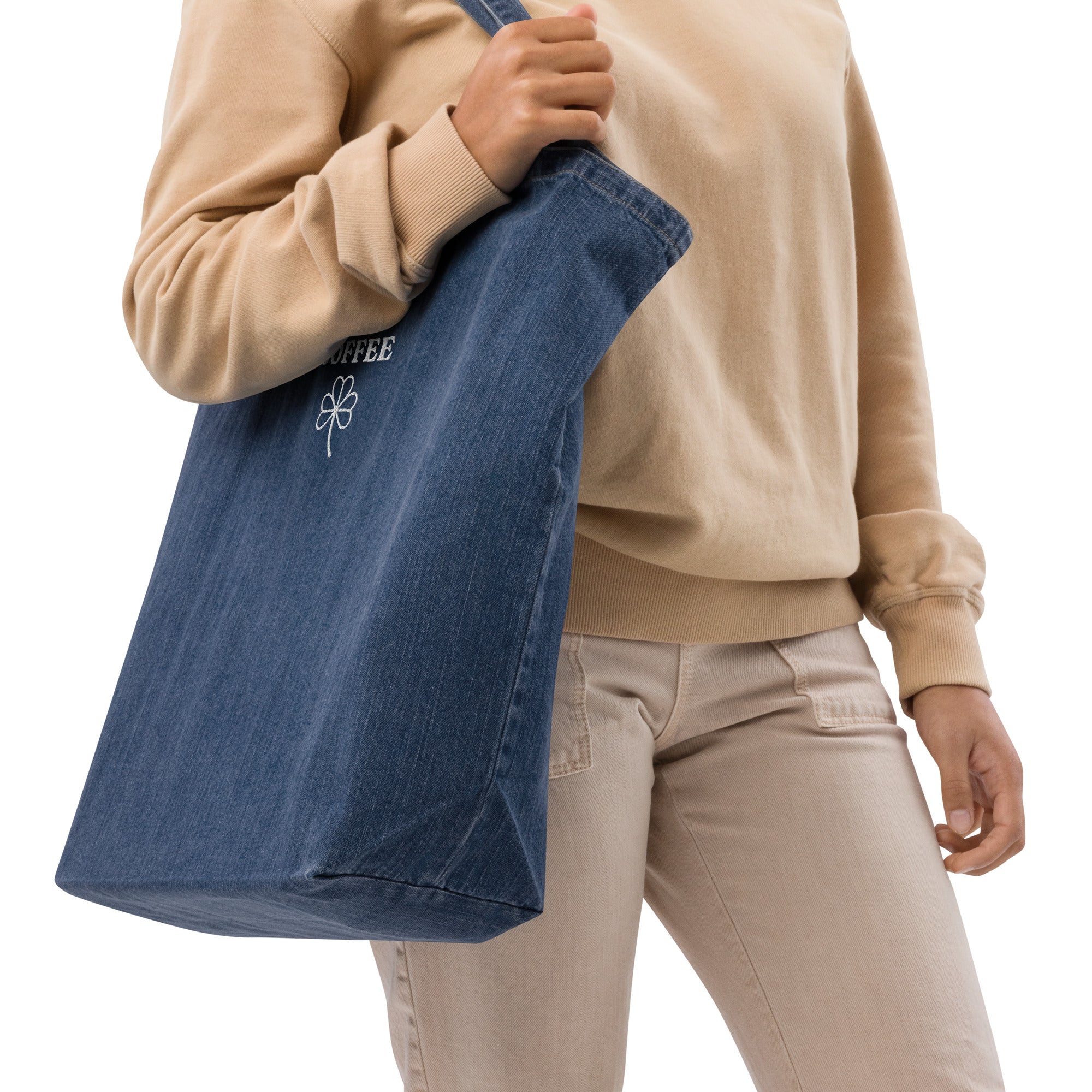 Coffee Organic denim tote bag