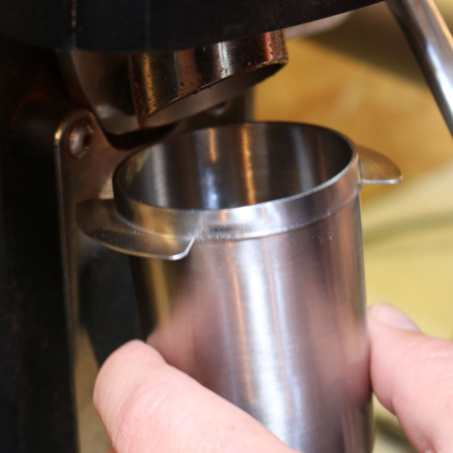 Rhino Coffee Gear Dosing Cup in use